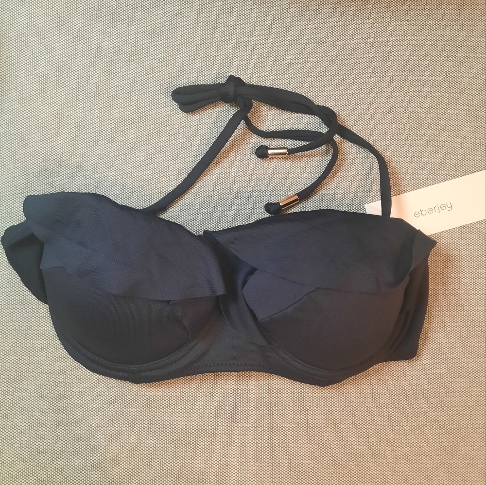 Revolve EBERJEY Pearl Ruffle Bikini Top Small New with Tags
